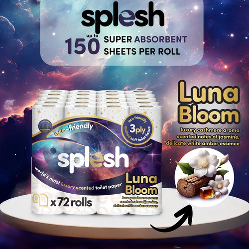 Splesh Quilted Luna Bloom 3-Ply Luxury Scented Toilet Tissue Paper, 12 Rolls