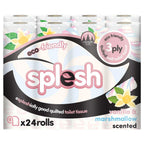 Splesh Quilted Toilet Roll Luxury Vanilla & Marshmallow 3-Ply Soft Toilet Paper, 24 Rolls
