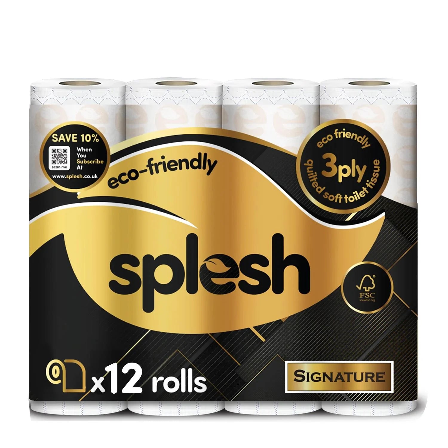 Splesh Toilet Roll Signature Scented 12 Rolls|Quilted 3-Ply Soft Toilet Paper