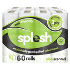 Splesh Toilet Roll Eco-Friendly, Soft & Quilted, Aloe Vera, 60 Rolls