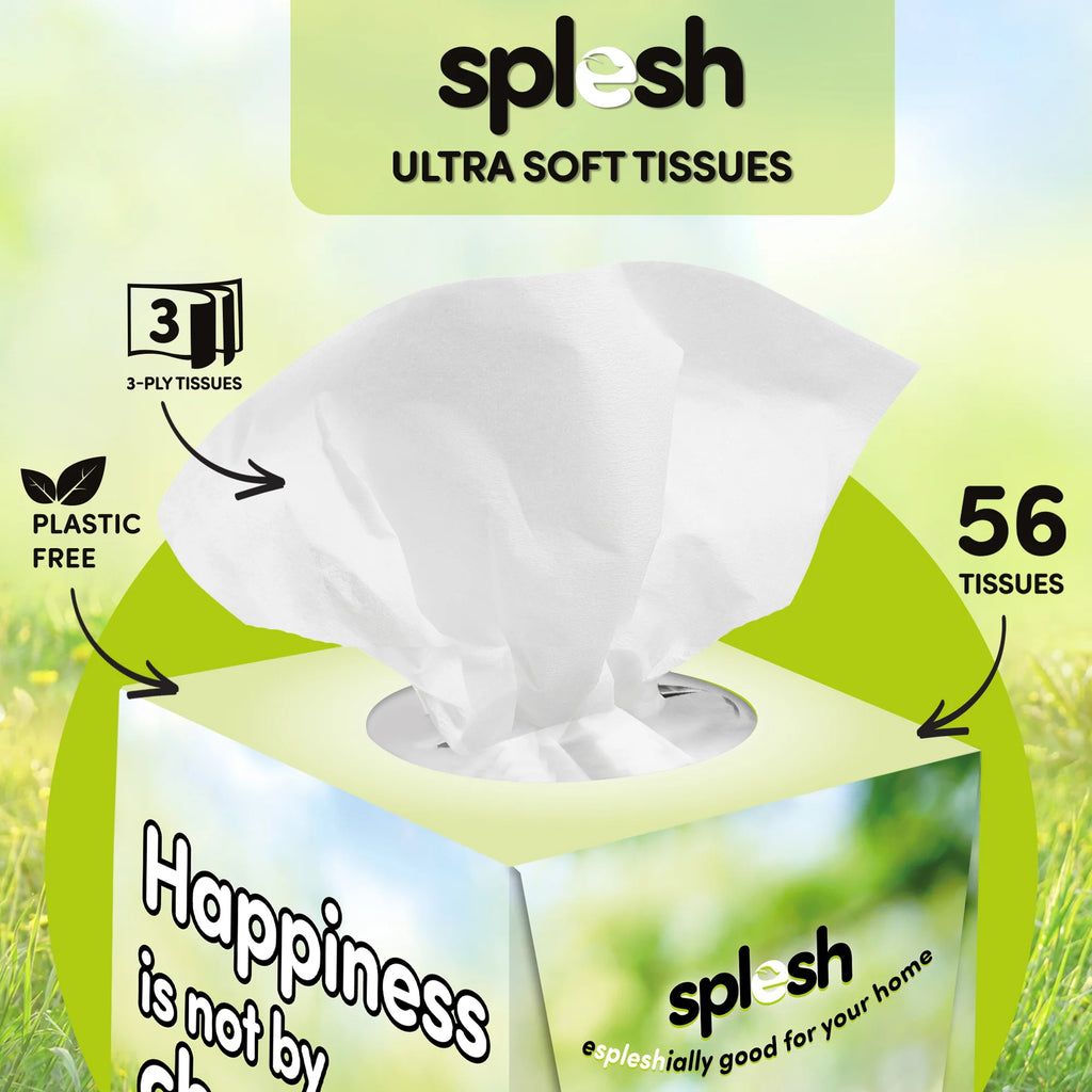 Splesh Ultra Soft Tissues, 24 Cube Boxes (1,296 Total) Bulk Pack
